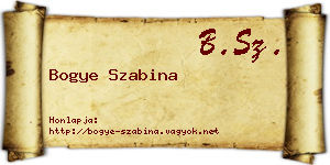 Bogye Szabina névjegykártya